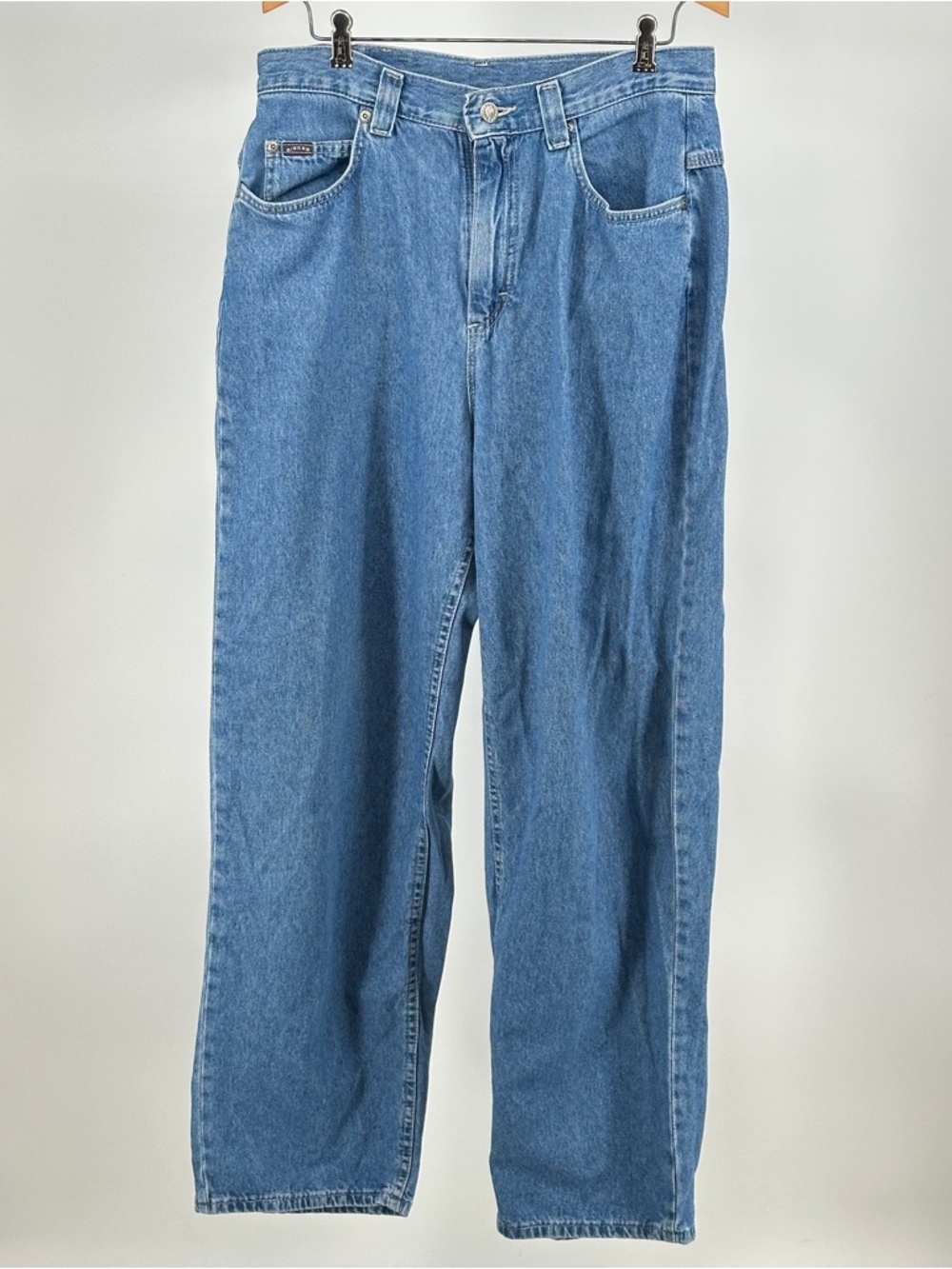 Women’s 14‎ Riders by Lee Relaxed Straight Blue Denim Jeans Back Buckle